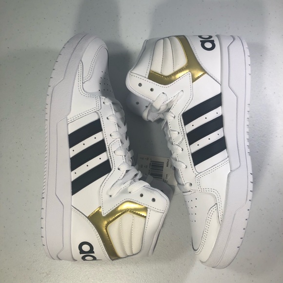 Adidas Entrapment Mid Sneakers Men’s Size 10 White Core Black - Picture 4 of 9